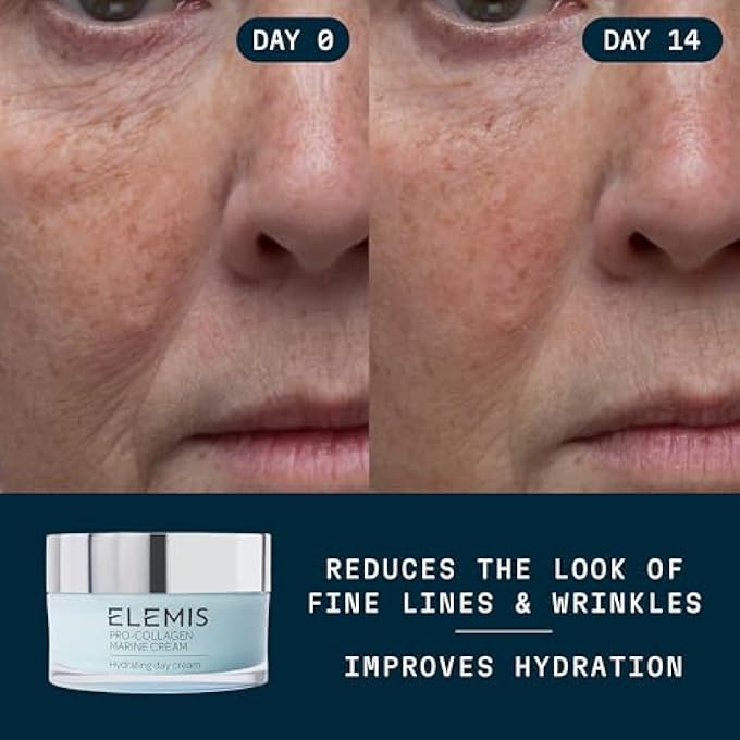 Elemis كريم برو كولاجين البحري خفيف الوزن مضاد للتجاعيد مرطب يومي للوجه يشد وينعم ويرطب بفعالية من مكونات بحرية ونباتية قوية 1.6 أونصة سائلة (عبوة من 1) - Image 2